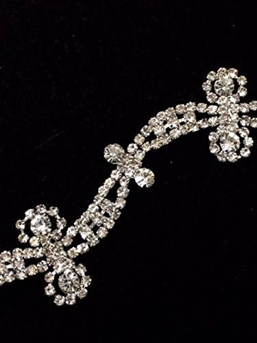 1 YD Silver Rhinestone Trim Wedding Cake Dress Costume Decoration Banding Ribbon
