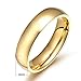 JAJAFOOK Men Women Stainless Steel Smooth Rings 4MM Width,Gold,High Palted