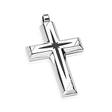 316L Stainless Steel with Black PVD Star Centered Cross Pendant