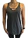 Popular Basic Women's Deep Side Cut Racer Back Tank Top (Medium, Charcoal)