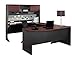 Ameriwood Home Pursuit U-Shaped Desk with Hutch Bundle, Cherry