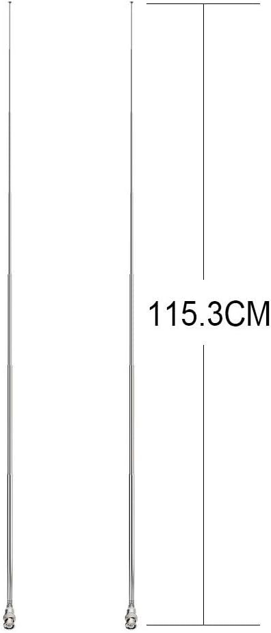 Bingfu VHF UHF 7-Sections Telescopic BNC Male Aerial Antenna 115cm for CB Radio Police Scanner Ham Radio Two Way Mobile Scanner Wireless Microphone Receiver Frequency Counter(2-Pack) - Image 4