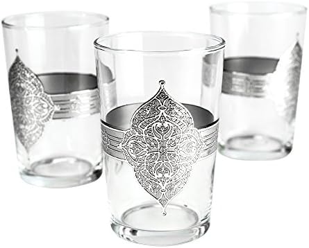 Andalusian Design Tea Glasses, Silver (Set of 6)