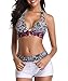 Century Star Women Swimsuit Halter Push Up Top Boyshort Bikini Set Two Piece Bathing Suit Swimwear