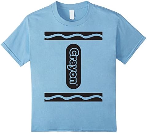 Kids Halloween Crayon Costume T-Shirt | Boys Girls Colors 8 Baby Blue