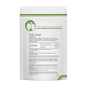 FOLIC Acid Vitamin B9 400mcg Tablets Pre Pregnancy | Natural Foundation Supplements (3 Tablet Sample)