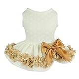 Fitwarm Elegant Lace Pet Clothes for Dog Dress Wedding Apparel Shirts, White, XXS