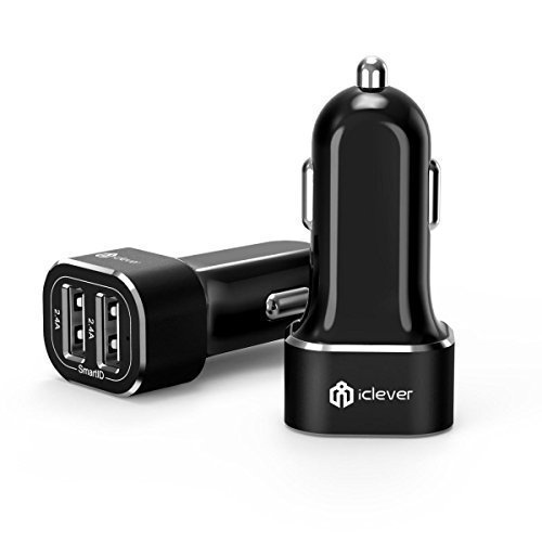 Iclever boostdrive 4.8a dual port usb car charger - bla…