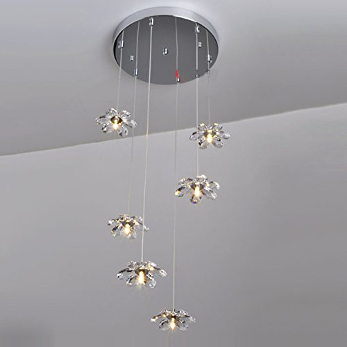 Modern Crystal Flower Petal Dining Room Ceiling Pendant Lights