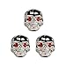 Seismic Audio - SAGA45 - Set of 3 Adjustable Fit Chrome Skull Electric Guitar Knobs with Red Eyes and Included Allen Wrench