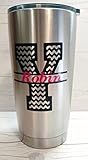 Custom Chevron Monogram Initial Vinyl Decal for Yeti Rambler, RTIC, Ozark Trails,Tumbler