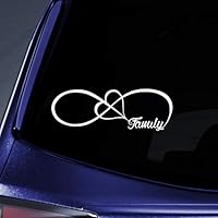 Bargain Max Decals - Family Love Heart Infinity Forever - Sticker Decal Notebook Car Laptop 8" (White)