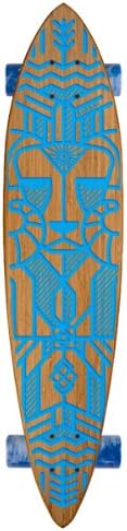 Strght Pin Tail Cruiser Skateboard in Bamboo with Ram Design (Blue, 34 x 7.5-Inch)