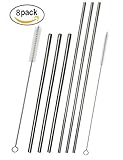 CJHFAMILY 6 Long Stainless Steel Drinking Straws ( 10.5