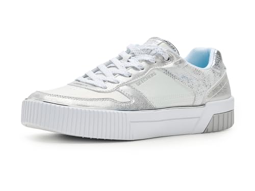 Skechers Court & Classics Womens,Jade - Luminous Spark,SIL,7 M US Silver