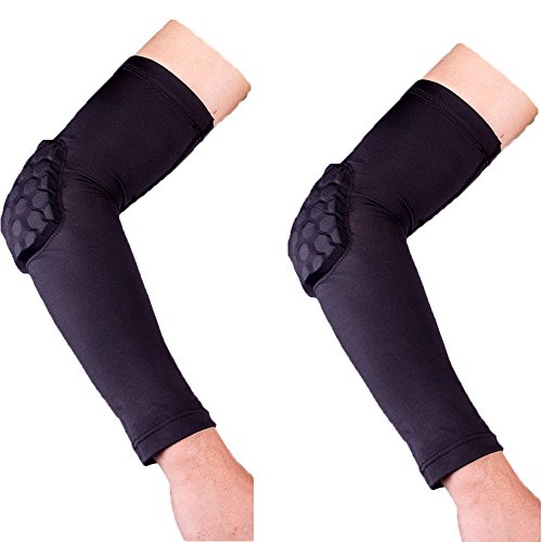 Reachs 1 Pair / 2 Pcs Arm Guard Sleeve Hexagonal Honeycomb Sports Elbow Pad