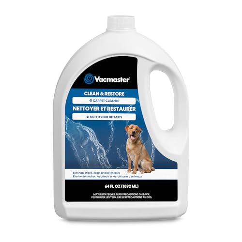 Vacmaster CCS03 Carpet Cleaner Shampoo Solution, 64 oz Spot & Stain Formula for All Carpets, Upholstery & Area Rugs