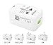 All in One Universal Travel Adapter Worldwide Power Plug Wall AC Adaptor Charger Dual USB Charging Ports US EU UK AUS NZ AC100-240v Surge Protected Portable International Power Adapter