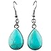 SUNYIK Green Howlite Turquoise Teardrop Dangle Earrings with Fishhook