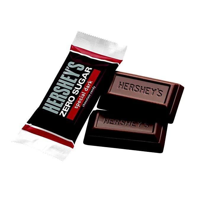 HERSHEY'S Miniature SPECIAL DARK Zero Sugar Chocolate Candy, Aprox 37