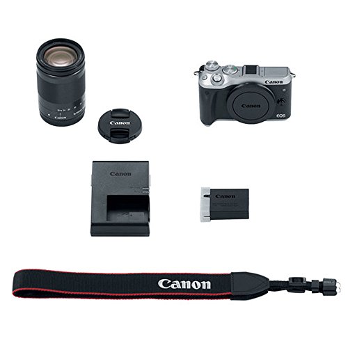 Canon-EOS-M6-Mirrorless-Digital-Camera-with-18-150mm-Lens-Silver-64GB-Memory-Card-Wide-Angle-Telephoto-Lens-Medium-Gadget-Bag-Quality-Tripod-Slave-Flash-UV-Filter-Kit--Ultimate-Bundle
