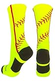 MadSportsStuff Softball Stitch Athletic Crew Socks