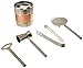 Francois et Mimi Stainless Steel Cocktail Bar Tool Kit Set; Includes Ice Tongs, Double Jigger with Handle, Strainer, and Bar Key/Bottle Opener with Storage Rack
