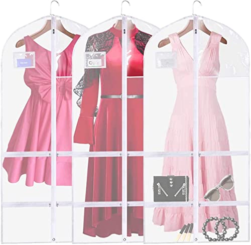 3 PCS Garment Bags for Hanging Clothes,Clear Dance Garment Bags For Dancers,Dance Competition Bag for Girls Travel Storage.Garment Bag For Kids Adults
