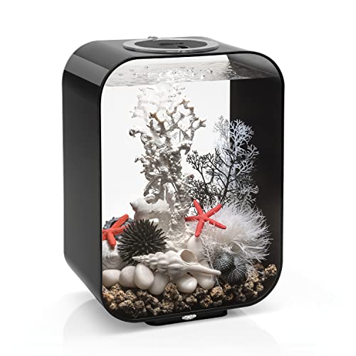biOrb Life 15 Acrylic 4-Gallon Aquarium with White LED Lights Modern Compact Ta…