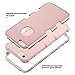 ULAK iPhone 6 Plus Case, iPhone 6S Plus Case, 3 in 1 Hybrid Case for iPhone 6/6S Plus 5.5 Inch Shockproof Hard Cover PC Soft Silicone Protective Cover, Rose Gold