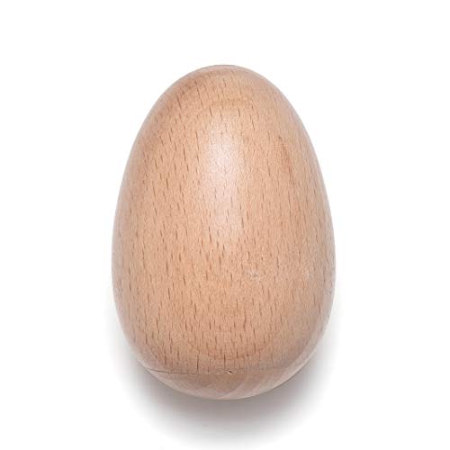6 Pcs Wood Egg Shakers Toys Set, Musical Percussion Instruments for Kids, Natural Finish - Thumbnail 2