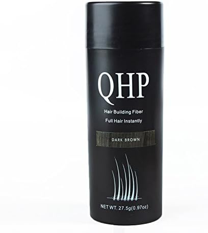 QHP Hair Loss Product Keratin Hair Building Fibers For Thin Hair Styling Powders 27.5g QHP Dark Brown Balding hairstyles 90-day supply
