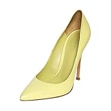 Shoesofdream Women's Cork Yellow Pure Wild Candy Colors Sweet Closed Pointed Toe Classics Stiletto Heels Summer Wedding Party Dressing Pump 9 M US
