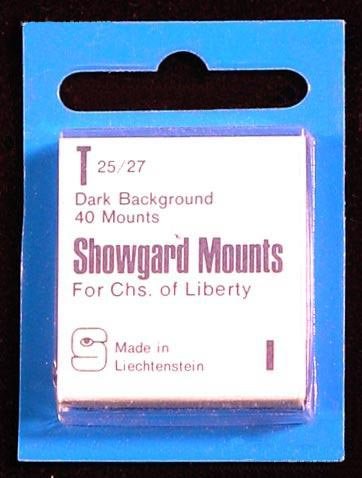 Showgard Pre-Cut Black Stamp Mounts Size T25/27