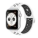 AdMaster Compatible with Apple Watch Bands 38mm 40mm,Soft Silicone Replacement Wristband Compatible with iWatch Series 1/2/3/4 - S/M White/Black