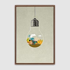 Framed Bottle and Bulb Home Artwork for Living Room Bedroom