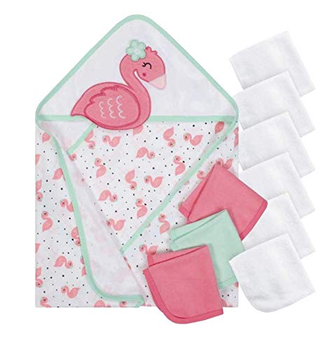 flamingo baby towel