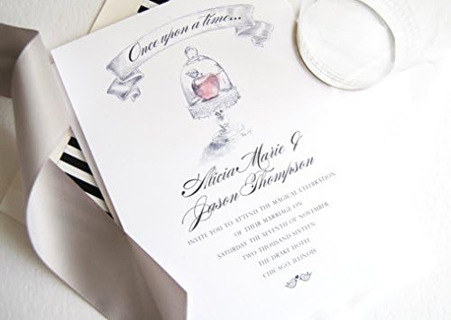 Fairytale Wedding Snow White Inspired Invitations Package (Sold in sets of 10 Invitations, RSVP Cards and Envelopes)