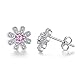 EVERU Flower Stud Earrings Sterling Silver, 4 Styles Options, Rose | Sunflower | Daisy | Lotus