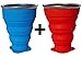 AVALEISURE Collapsible Silicone Travel Cup - The Genuine 10oz Foldable Drinking Mug with Lid, BPA Free, Water, Coffee, Tea, Snacks for Hiking, Camping, Picnic (navy.red)