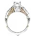 FENDINA Women's Infinity Rings Vintage Pear Cut CZ Twisting Cross Shank Bridal Engagement Wedding Halo Promise Eternity Rings (Gold-Plated-Base-White, 9)