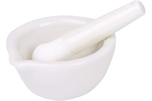 Porcelain Mortar Pestle Spice Herb Grinder Mixing Grinding Bowl Crusher Set