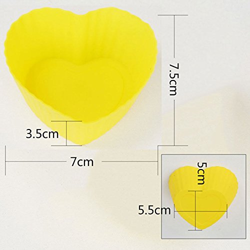 Set of 30 ZICOME Reusable Heart Shaped Silicone Baking Cups