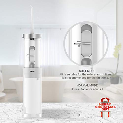 SUNAVO WF-01 Cordless Water Flosser 2 Modes, IPX7 Waterproof Oral Irrigator Rechargeable Braces and Teeth Whitening,Dental Water Jet Portable Collapsible Travel and Home