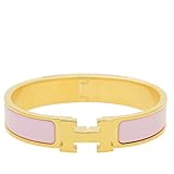 Z.RACLOE 12MM H Buckle Bangle Bracelets for Women Gold/Pink