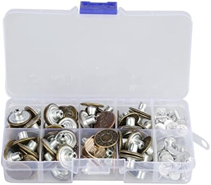 70sets Metal Buttons Tack Electroplating Rust-Proof Buttons for Jeans Sewing Craft