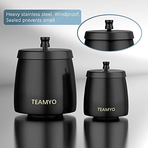 Teamyo Ashtray, Ashtray with Lid, Stainless Steel Ashtray Tabletop with Large Capacity, Ashtray Ash Holder Windproof, Indoor & Outdoor Use, Ashtray Stand for Home Office Decoration (Black, Big)