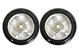 SCSK8 Metal Core Scooter Wheels 100mm BLACK and SILVER RAZOR FREE Bearings