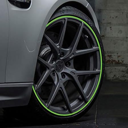 Amazon ホイールリムガード 保護カバー ステッカー テープ 車 バイク カー用品 タイヤ 8m ロール グリーン ホイールカバー 車 バイク