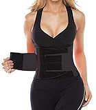 Camellias Women's Waist Trainer Belt Body Shaper Belly Wrap Weight Loss Training Corset Cincher Trimmer Tummy Compression Slimmer Band For Workout Gym Fitness, SZ8002-Black-2XL